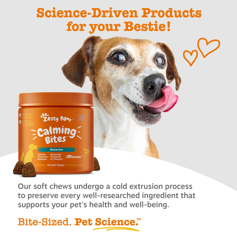 Zesty Paws Calming Chews for Dogs Composure & Relaxation for Everyday Stress & Separation Peanut Butter 90 Count 90 Count (Pack of 1)