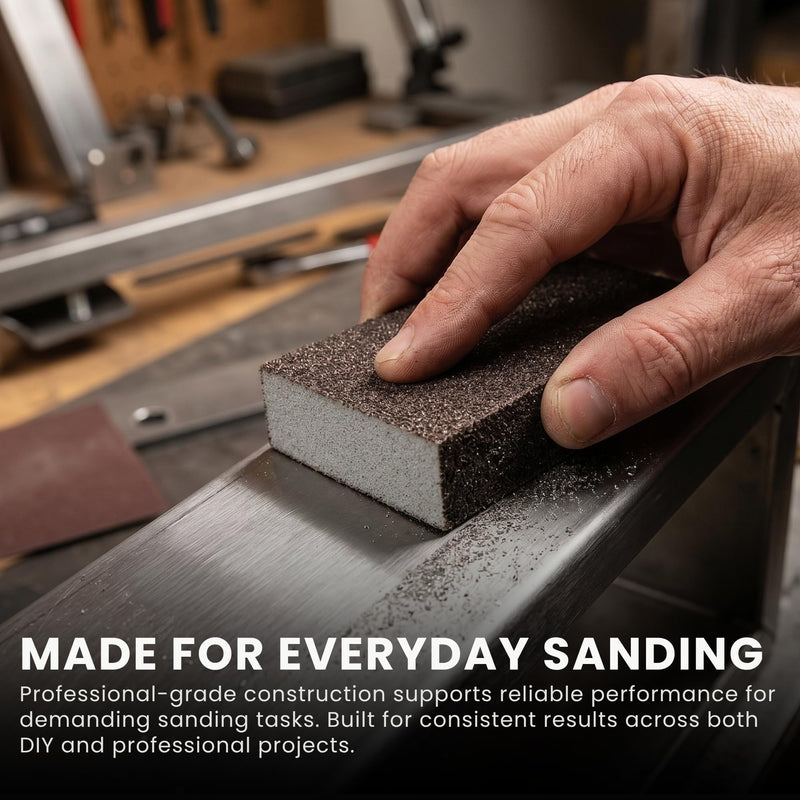 Sanding Sponge Blocks, 4" x 3" x 1", 80 & 120 Grit, Medium/Fine, 32 Pack Medium/Fine Grit Small Area