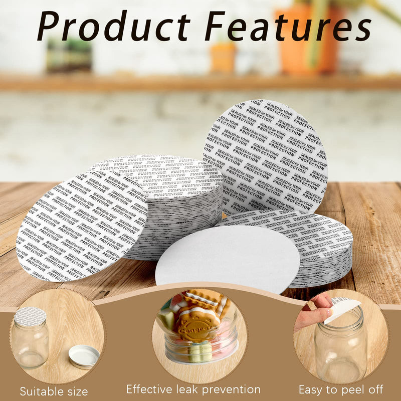 70 mm Foam Lid Liner Pressure Sensitive Seal Round Jar Sealer Bottle Seals Heat Resistant Foam Cap Torque Activated Foam Safety for Protection Safety Jar Cap Bottle Vial Tamper Gasket Kit(50 Pieces) 50