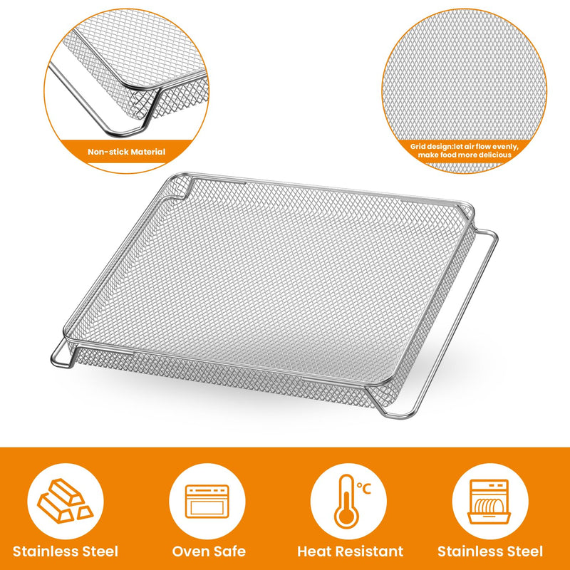 for Ninja Foodi Replacement Air Fryer Oven Basket, Original Replacement Baking Trays for NINJA DT201 DT251 Foodi Digital Air Fryer Oven, Mesh Basket, Ideal Accessories for Air Frying and Dehydrating for DT200 Series