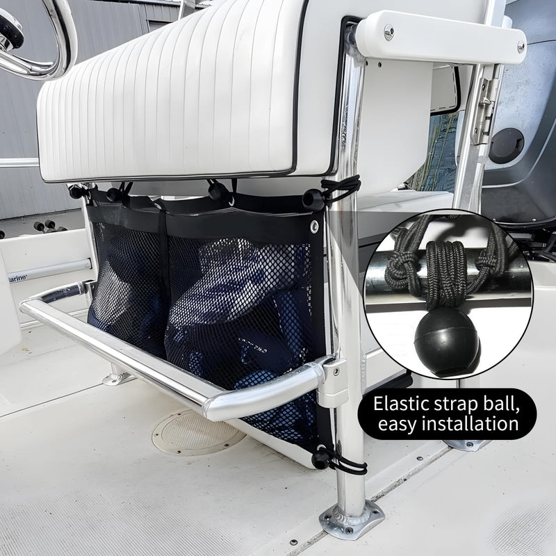 32 Inch Boat Storage Bag Car Storage Mesh Bag Hanging Mesh Organizing Bags Boats and Car Organizing Accessories with 6 pcs Elastic Ring 32 inches x 32 inches