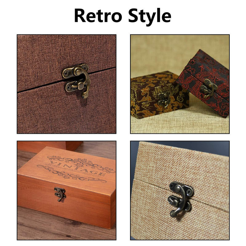Biaungdo 5pcs Retro Vintage Style Swing Bag Clasp Closure Lock Latch for Furniture Wooden Box Jewelry Case Bronze Tone 33mm