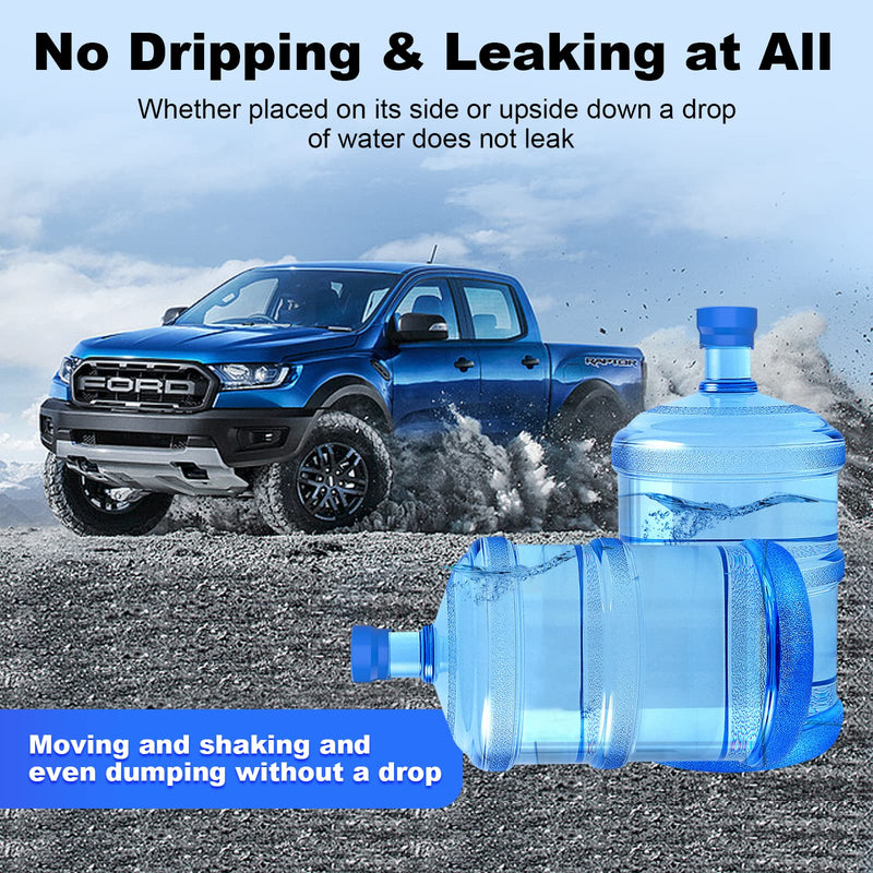 MYLOLF 3 & 5 Gallon Water Jug Cap, 3 Pack Reusable Food Grade Silicone Replacement Cap for 55mm Standard/Screw/Crown Tops Water Bottle and Water Dispensers, Non-Spill & Leak Free
