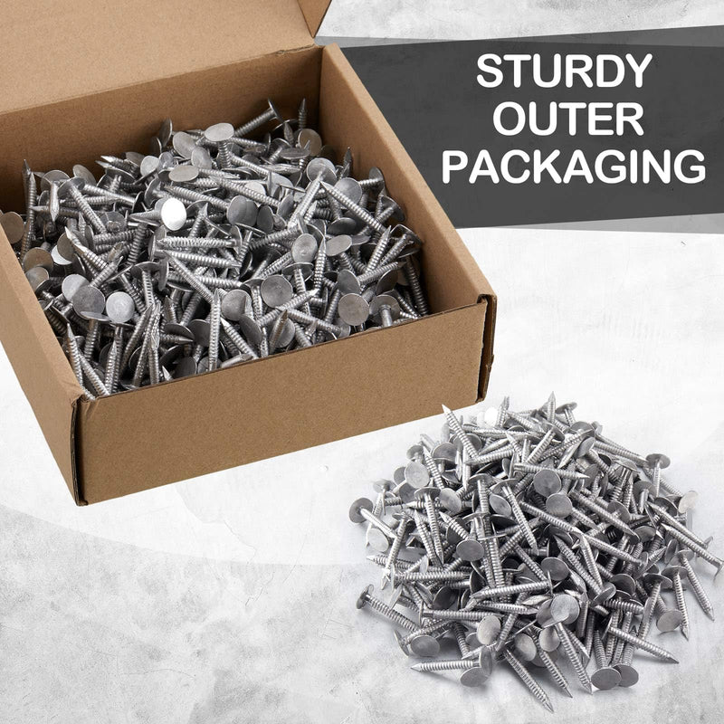 Tandefio 250 Pcs Aluminum Siding Nails Siding and Panel Nails Roofing Siding Nails Aluminum Metal Roofing Nails to Fasten Roofing Felt Wood Decking Insulation Board (1-1/4 Inch) 1-1/4 Inch