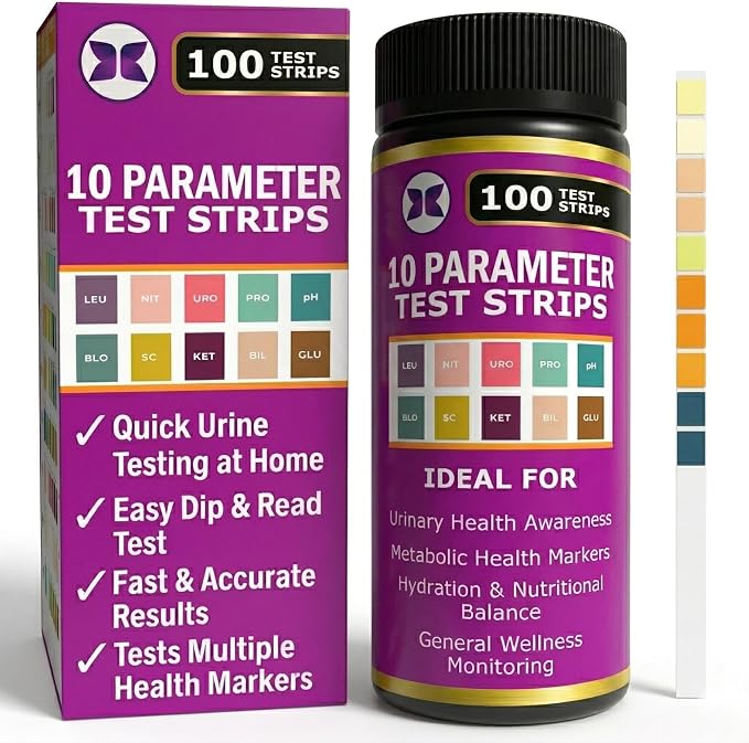 life2O 4-in-1 Full Panel UTI Test Strips for Women, Men & Kids 50ct, Includes UTI Severity, Urinalysis Urine Test Strip for UTI and Bladder, at Home Urinary Tract Infection Test Kit