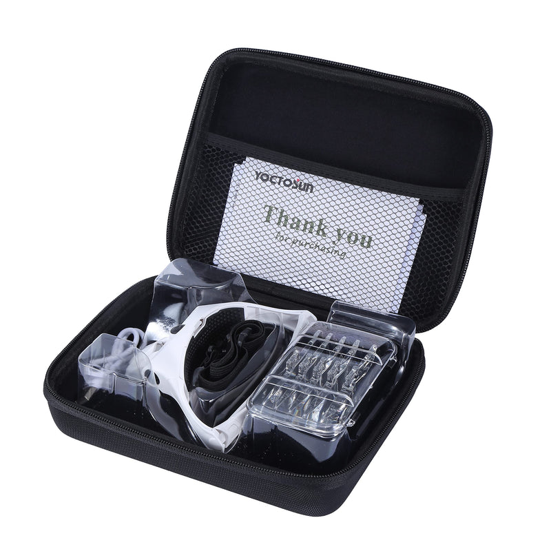 YOCTOSUN Magnifying Glasses with Light, Head Mount Magnifier with 5 Lenses, Headband, Storage Case, Hands Free LED Lighted Head Magnifying Visor for Close Work Hobby Crafts Led Head Magnifier with Storage Case