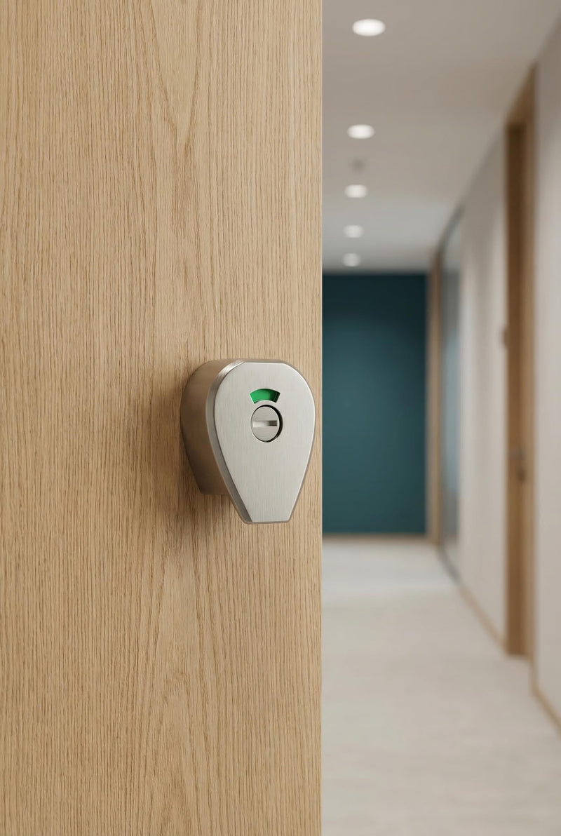 Stainless Steel Bathroom Privacy Indicator Lock, Vacant/Occupied Indicator, Brushed Nickel Finish for Public Restrooms, Changing Rooms, Hotels, and Home Bathrooms