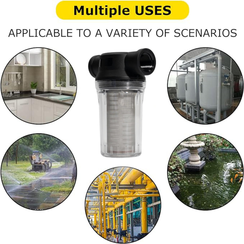 BUPUROTT Water Pump Strainer Filter Inlet Filter for High Pressure Washer, Sediment Filter Attachment, 80 Mesh Screen(1/2“ 80Mesh) 1/2“ 80 Mesh