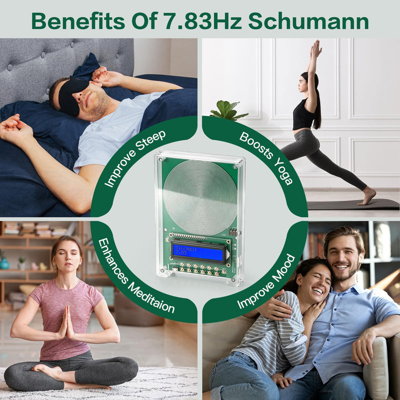 0.01Hz-200kHz Frequency Generator for Healing - 7.83Hz Adjustable Schumann Resonance Generator, USB Powered with Acrylic Case and LCD Display for Sleep aid, Meditation, Stress Relief and Yoga