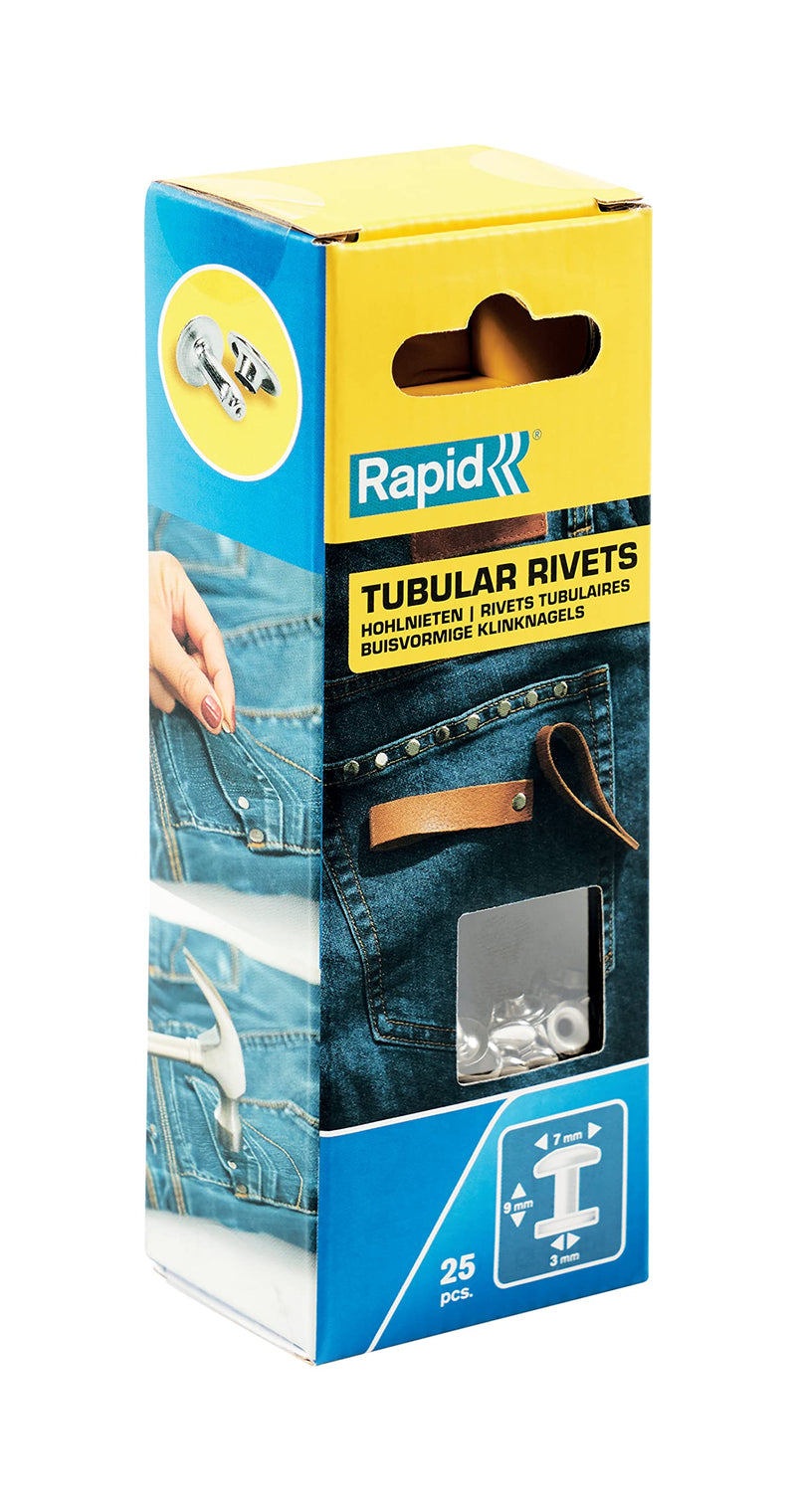 Rapid Tubular Rivets Multi-Purpose, 7 x 3 x 9 mm, 5000414-25 Pieces 7 x 3 x 9mm W 7mm