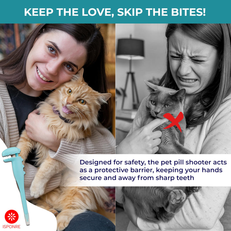 Pet Pill Shooter, Safe & Easy Pill Popper with 2 Premium Soft Silicone Tips for Cats and Dogs, Acts as Pet Piller, Medicine Feeder, Pill Pusher, Pill Dispenser, Cat and Dog Pill Shooter Blue Shooter