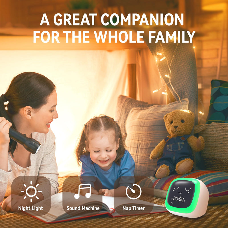 OK to Wake Alarm Clock for Kids, Toddler Sleep Training Clock with Sound Machine, Kids' Night Light, Digital Alarm Clock for Boys' and Girls' Bedrooms