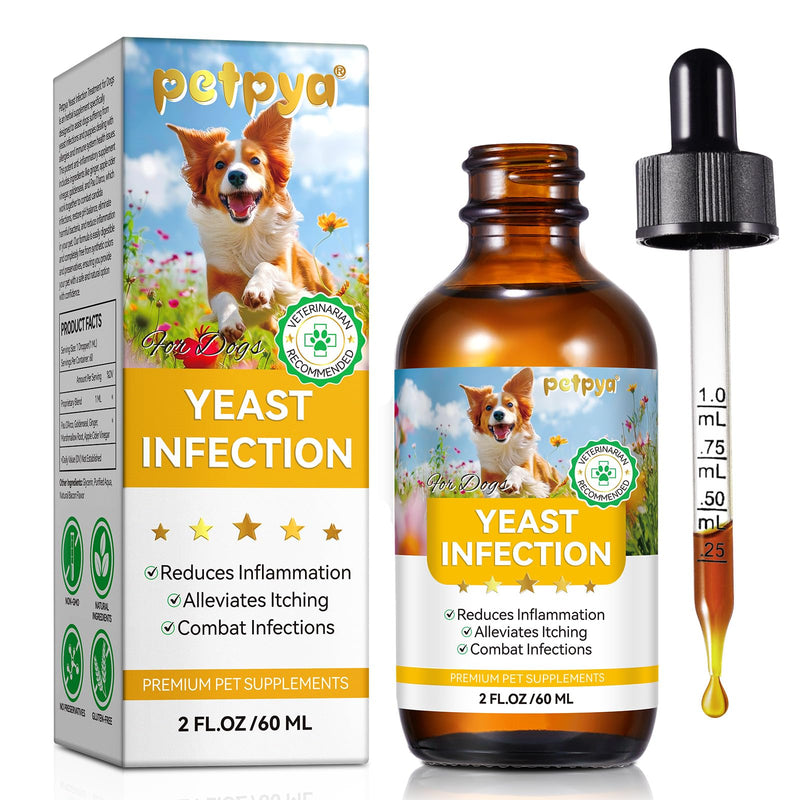 Yeast Infection Treatment for Dogs, Natural Yeast Infection Treatment Drops for Dog Itch Relief, Dog Allergy Relief, Dog Yeast Ear Infection Treatment, 2.02fl.oz 2.02FL.OZ(dog yeast)