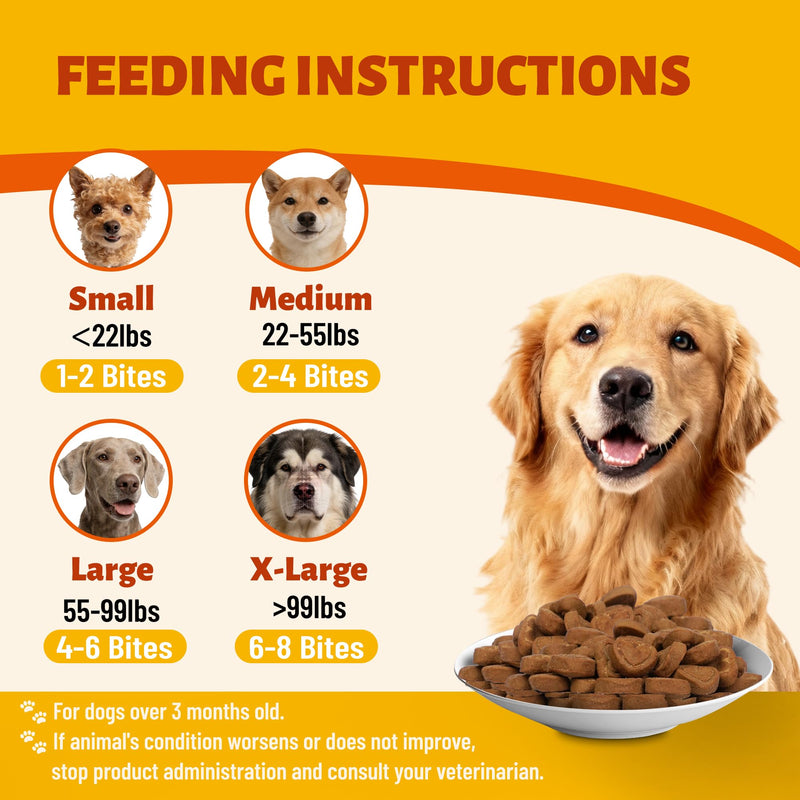 Mushroom Supplement for Dogs - Supports Antioxidant & Immune Defense, Gut, Skin, Joint & Urinary Tract Health, 7-Mushroom Complex (Turkey Tail, Lion's Mane, Reishi & 4 Others) – 330 Chews