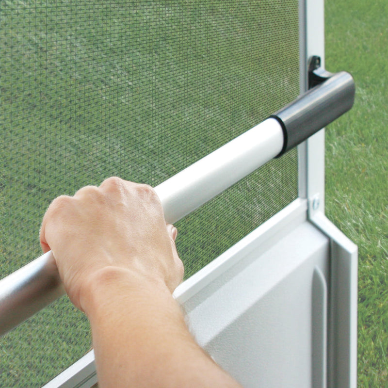 Camco Camper & RV Screen Door Cross Bar - Protects The Screen Door & Allows for Easier Exit from Travel Trailer - Adjusts from 21-5/8-Inches to 28-5/8-Inches (42183) Black Standard
