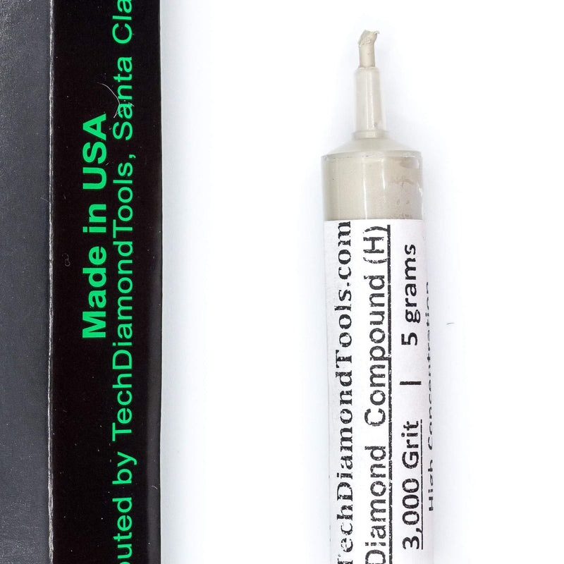 TechDiamondTools Diamond Polishing Compound Polishing Paste USA Made 3,000 Grit 3-6 Microns for Marble Glass Metal Rock Jewelry Resin Silver Chrome Gemstone with High Concentration of Diamond Powder 3,000 grit / 3 - 6 microns
