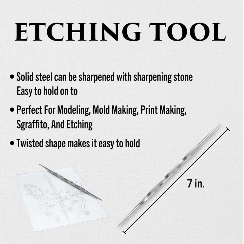 Richeson & Co. Printmaking Starter Kit - Clear Carve Etching Set, Includes Clear Carve Etching Plates, Etching Tool, Printmaking Paper