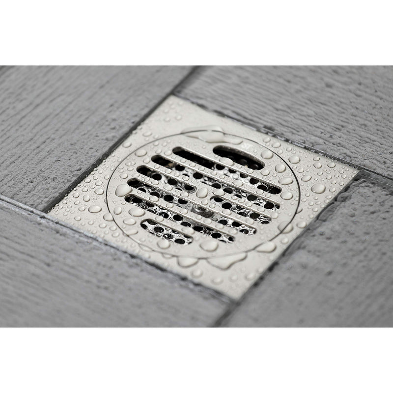 Kingston BSF4262BN 4" Brass Square Grid Shower Drain, Brushed Nickel