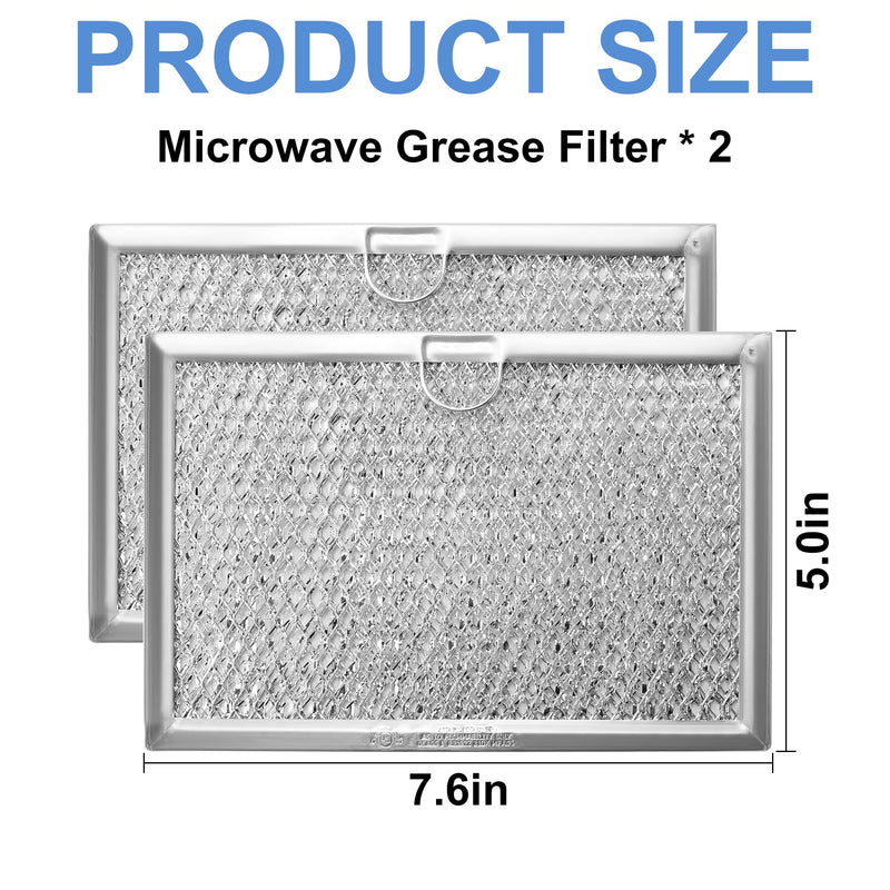 5304464105 Microwave Vent Filter 5 x 7-5/8,Fit Frigi-daire G-E Microwave,Replace WB06X10608 5304517871 5304509444 (2 Pack by TOMOON) 2 Pack