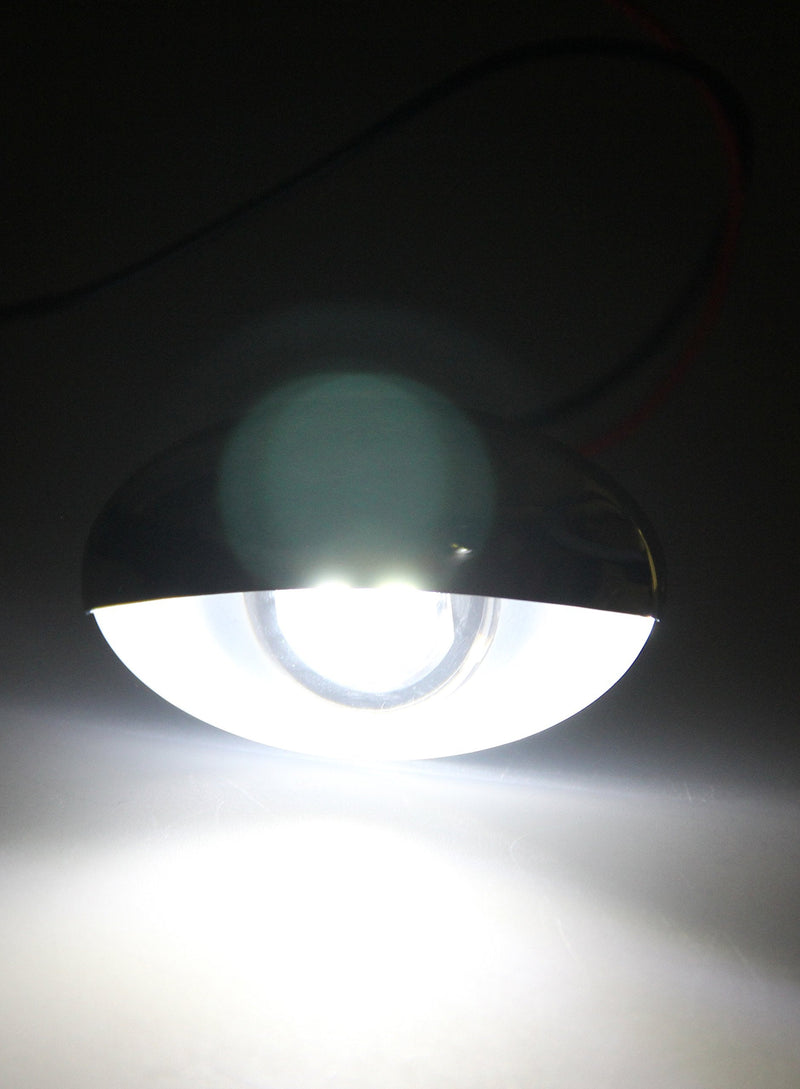 Pactrade Marine Auto RV Trailer Stainless Steel 316 LED Courtesy Accent Bezel Down Clear Lens Light (White) White