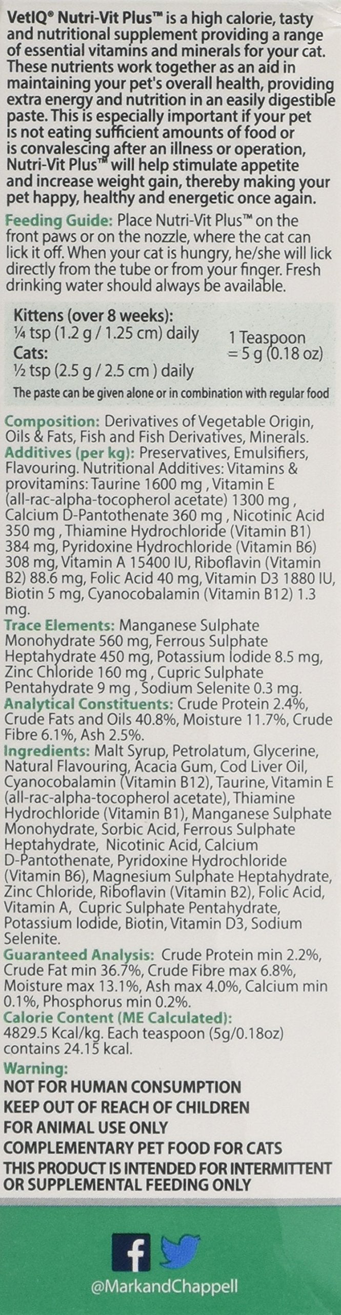 Mark & Chappell Limited Nutri-Vit supplement vitamins for cats - PawsPlanet Australia