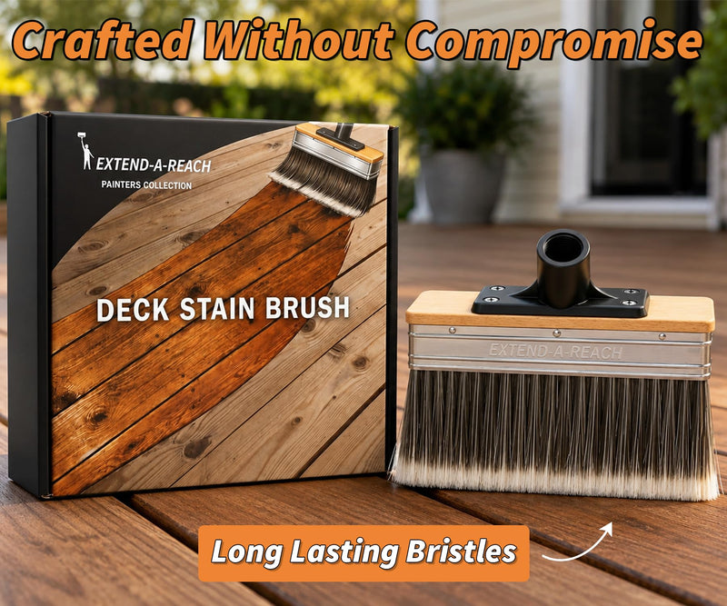 Professional Deck Stain Brush 7" for Wood Deck (Pole Sold Separately)