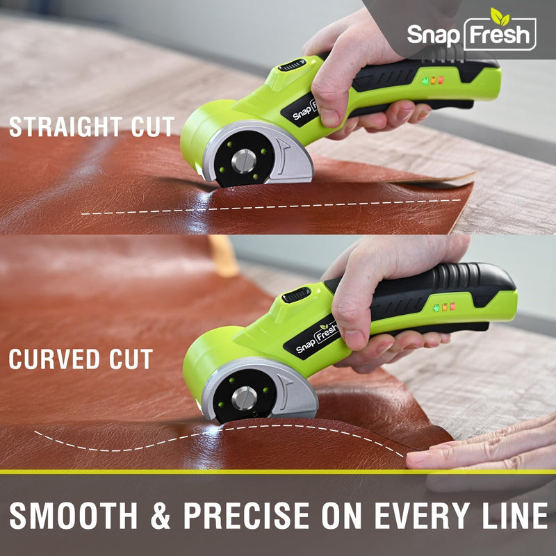 SnapFresh 4V Cordless Electric Scissors, 2.0Ah Battery, LED, 2 Blades