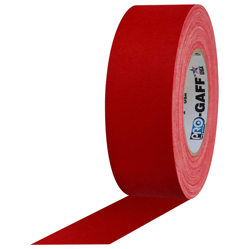 ProTapes Pro Gaff Premium Matte Cloth Gaffer's Tape With Rubber Adhesive, 11 mils Thick, 55 yds Length, 2" Width, Red (Pack of 1)