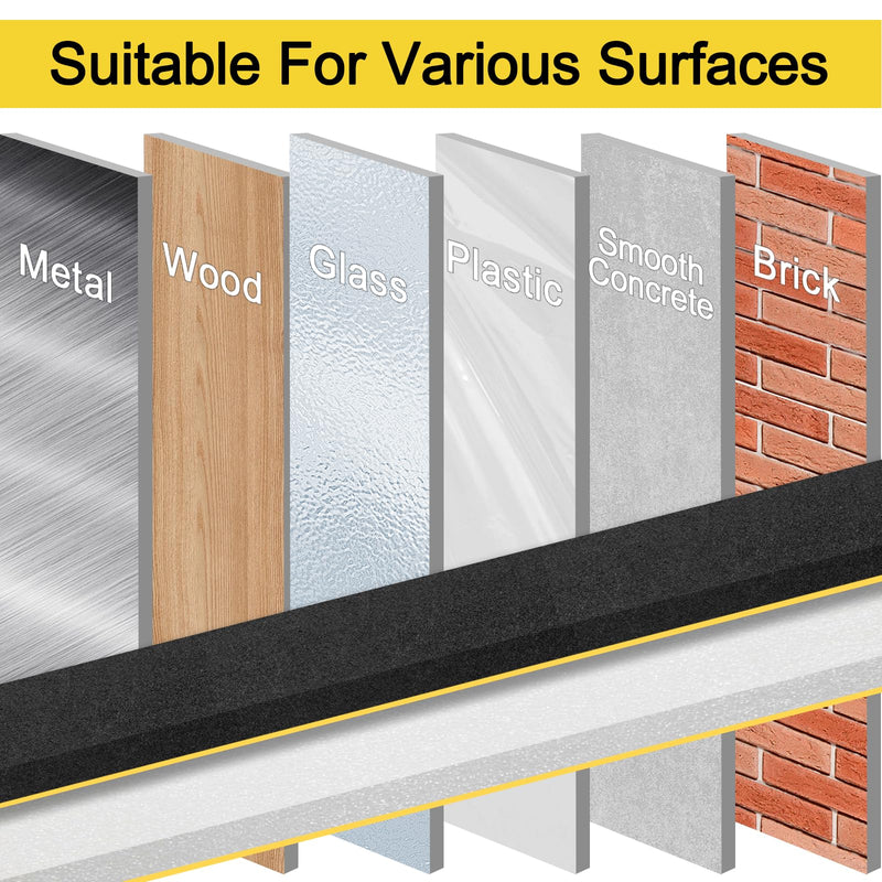 Weather Stripping Door Seal Strip,Black Weatherproof Foam Tape Insulation for Sliding Door, Front Door Frame, Windows (1/2 in x 1/4 in x 32.8Ft) 1/2Inx1/4Inx32.8Ft Black