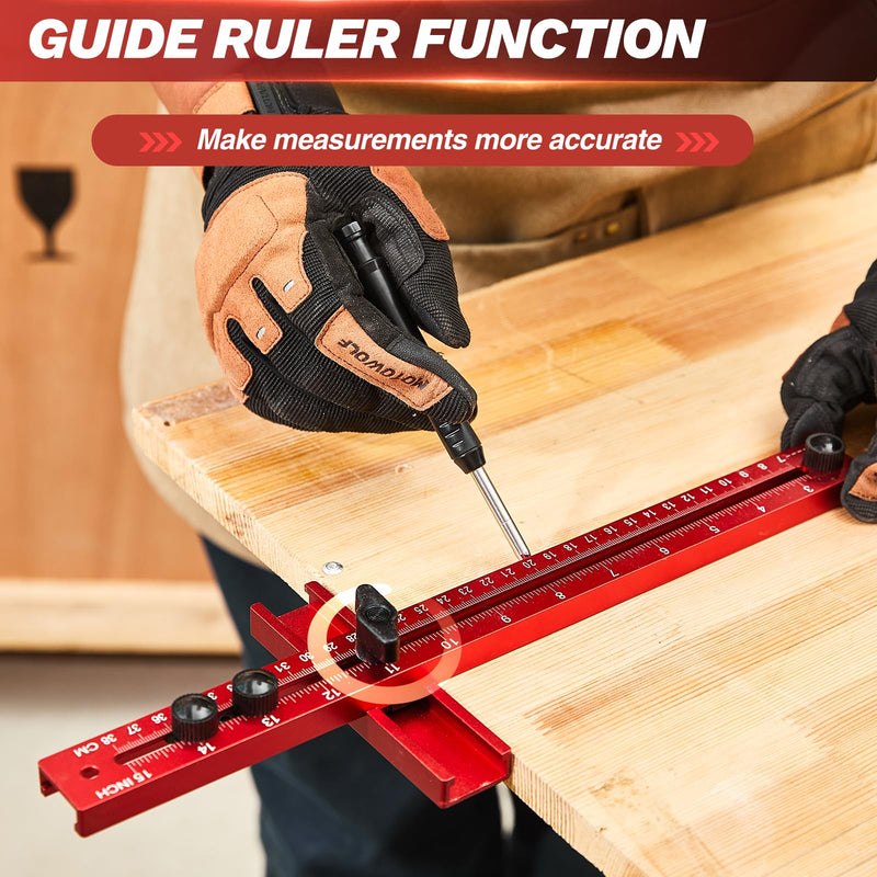 Saker New 4 in 1 Router Milling Groove Bracket|Cabinet Hardware Jig with Automatic Center Punch|Router Milling Groove Bracket Advantages|Router Guides for Woodworking basic version
