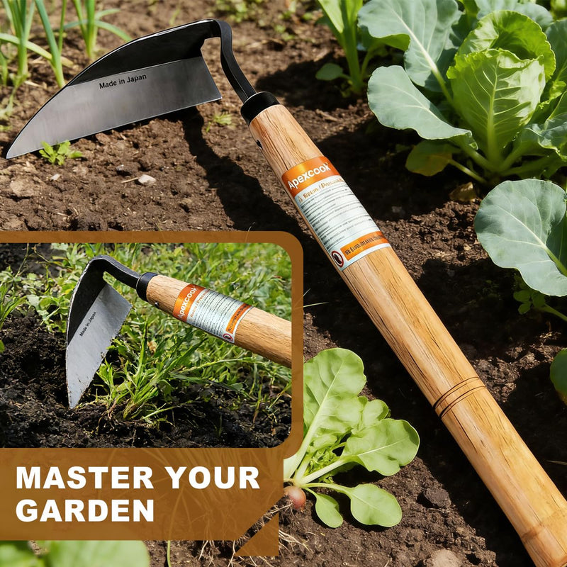 Garden Weeding Hoe, Professional Handheld Weeding Tool with Solid Wood Handle, Sharp Blade Manual Weeder for Garden, Yard, Farm, Vegetable Field and Courtyard Weed Removal