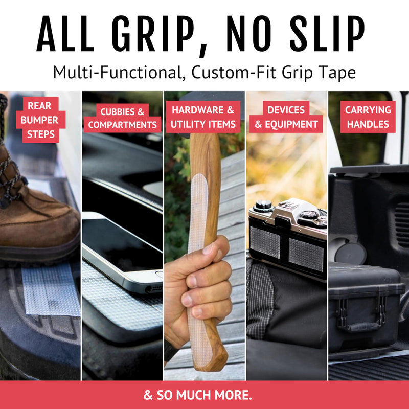 CATTONGUE GRIPS Non-Abrasive Anti Slip Grip Tape – 2” Thick Heavy Duty Tape for Indoor & Outdoor, Customizable, Waterproof, & Durable Anti-Slip Tape (Black, 10ft) 2" x 10' Black