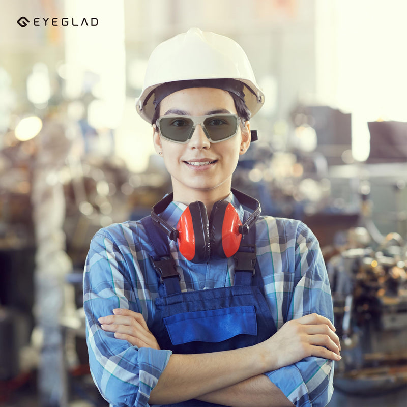 REV Amour Z87+ Safety Glasses, UV400 Impact-Resistant Sunglasses with Anti-Scratch for Work & Outdoor Carbon Fade
