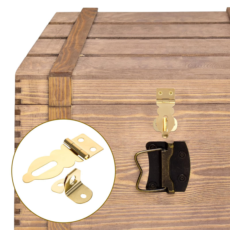 10 Pcs Mini Padlock Hasp Decorative Hasps Gold Metal Latch with Screws for Wooden Box Jewelry Box Suitcase Furniture Buckle Lock