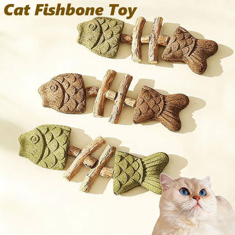Purrident - Fix Cat Dental Health, Natural Dental Chew for Cats, Fishbone Shape Cat Teething Toy with Catnip, Durable Feline Tooth Care Tool for Indoor & Adult Cats (3PCS-D) 3PCS-D