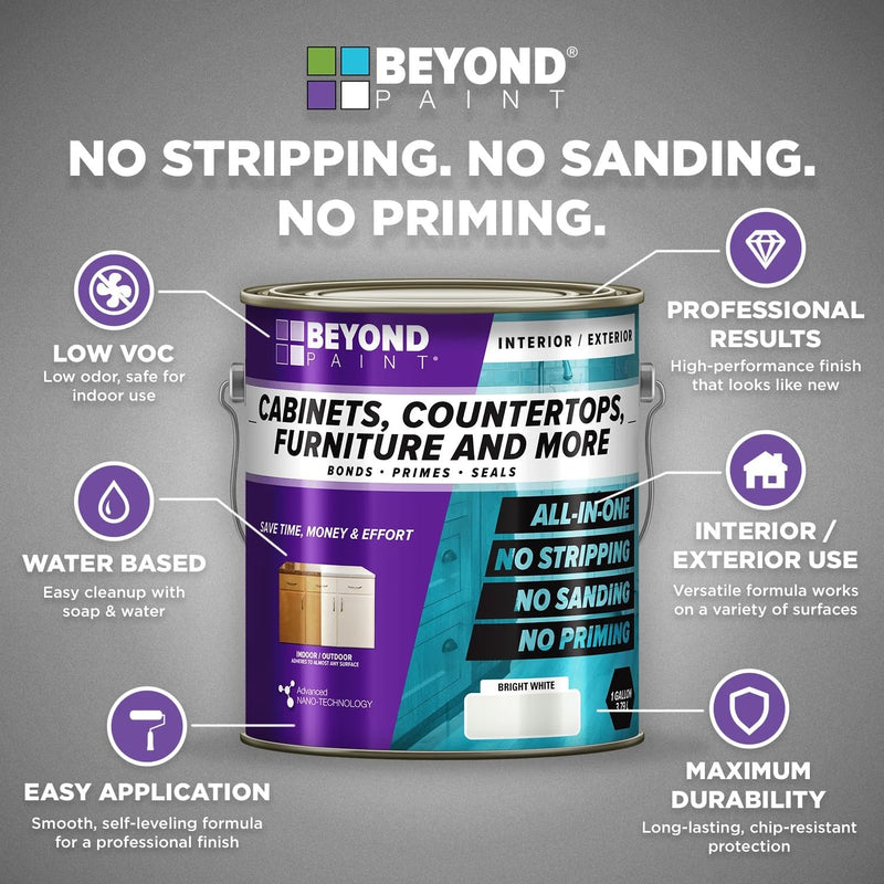 Beyond Paint Counter Top Paint - Pint - Color: Charcoal - No Stripping No Sanding No Priming Licorice