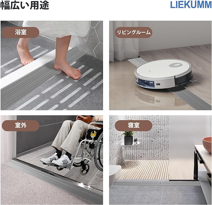 LIEKUMM Height 0.8 inches (2 cm) x Width 35.8 inches (90.5 cm) Step Ramp Threshold Ramp for Cleaning Robots Indoor and Outdoor Use Step Elimination PVC Material Load Capacity 1766.3 lbs (800 kg) - NewNest Australia