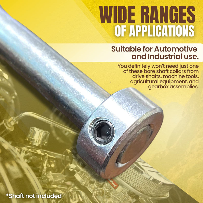 (4-Pack) 3/4” Bore Solid Steel Shaft Collars with Zinc Plated Coating - Durable Shaft Collars Suitable for Machinery and Industrial Use 4 3/4"
