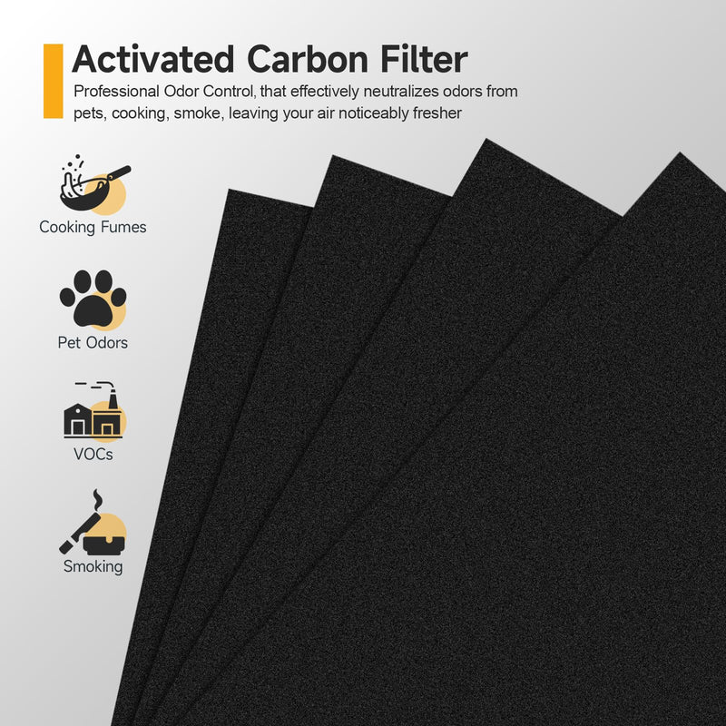 HPA200 HEPA Filter Replacement Compatible with Honeywell HPA200 HRF-ARVP200 Series Air Purifier HPA200, HPA201, HA202, HPA204, HPA250, HPA5200, 4 HEPA R + 8 Activated Carbon Pre-Filters A 4+8 Pack