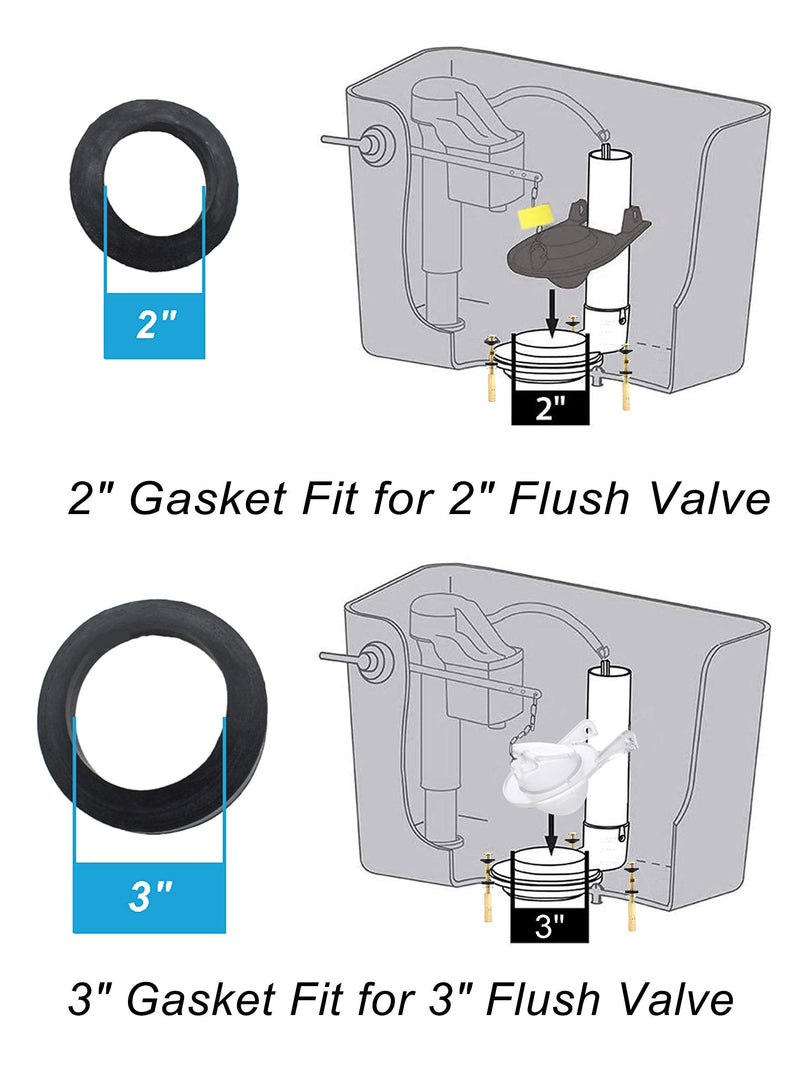 Universal Toilet Tank to Bowl Repair Kit Including 2 Sponge Gaskets and 3 Set Brass Hardware Kits Fits 2 Inches 3 Inches Flush Valve Opening