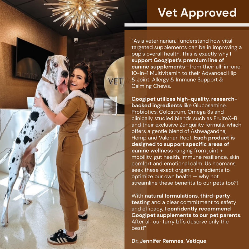 Googipet Premium Hip and Joint Supplement for Dogs - Glucosamine Soft Chews w/Green Lipped Mussels for Dogs, Dog Joint Supplement Turmeric for Mobility, Ages, & Breeds Hip and Joint (Chicken & Vegetable Flavor)