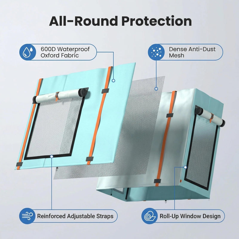 Mini Split Covers for Outside, 29.1"L x 11.8"W x 21.7"H, Blue