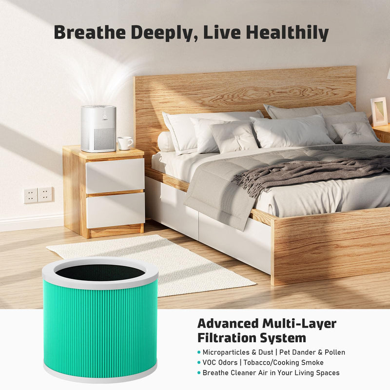 3 Pack ZQA-2000A ZQA-2000B Replacement Filter Compatible with Cobectal and Oterbear ZQA-2000 Series Air Purifiers, 3-in-1 Air Purifier Filter, Activated Carbon 3 Pack