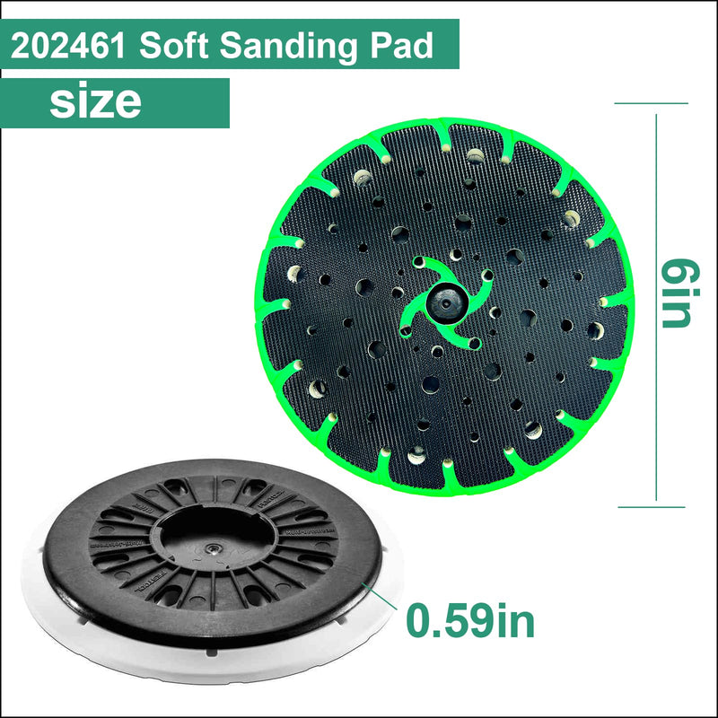 Upgraded 202461 Soft Sanding Pad Fits for Festool RO 150 FEQ Sander,Compatible with Festool Grinder Accessories Finish Sander, 6-Inch 150mm, 1Pack