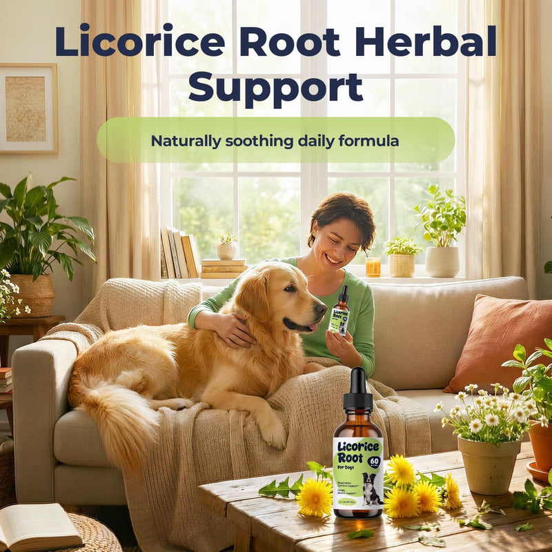 Licorice Root Tincture for Dogs - Respiratory Health Supplements - Lung Support Drops for Pets - Liquid Dog Vitamins and Supplements for Lung Detox & Cleanse - No Preservatives - 2 oz - NewNest Australia