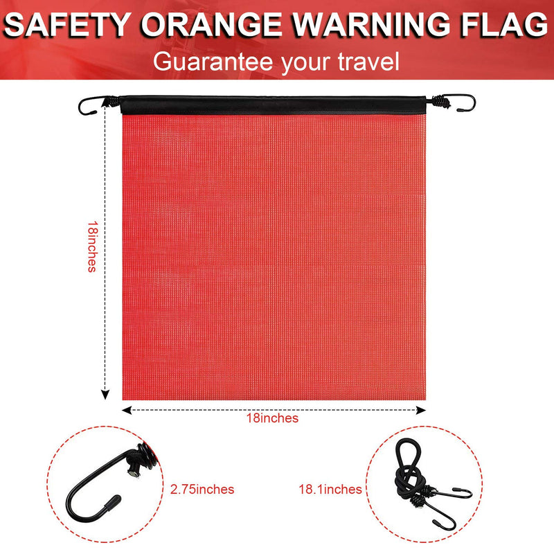 4 pcs Safety Flags for Trucks Warning Flag Safety Flag with Elastic Cord Safety Flag with Bungee Rope