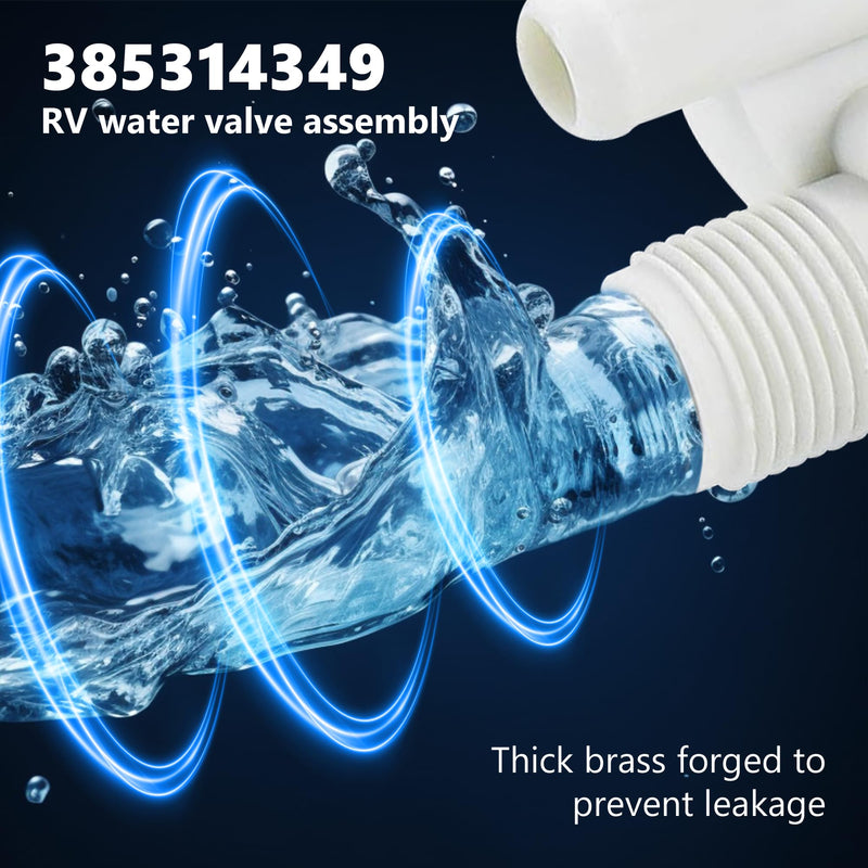 Funmit 385314349 RV Toilet Water Valve Kit Replacement for Pedal Flush Toilets for Camper, Trailer, Boat | Premium Performance in Prevention of Leakage | Increased Freeze Resistance