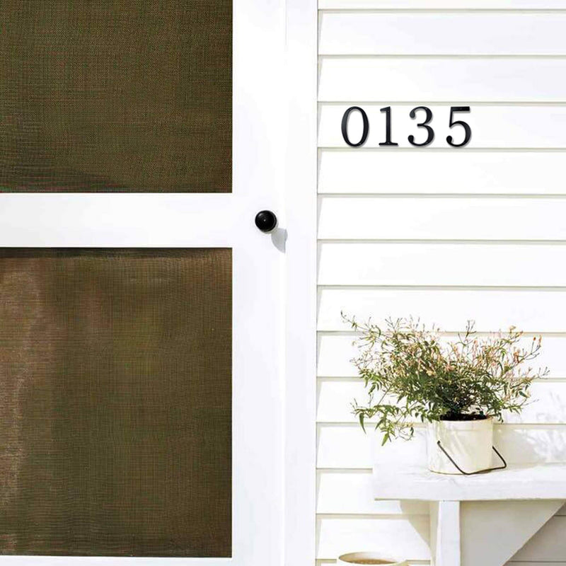 HASWARE House Number Sign 4 inch Modern Door Numbers Signage Plaque Street Home Address Numerals Zinc Alloy (1, Black) 1