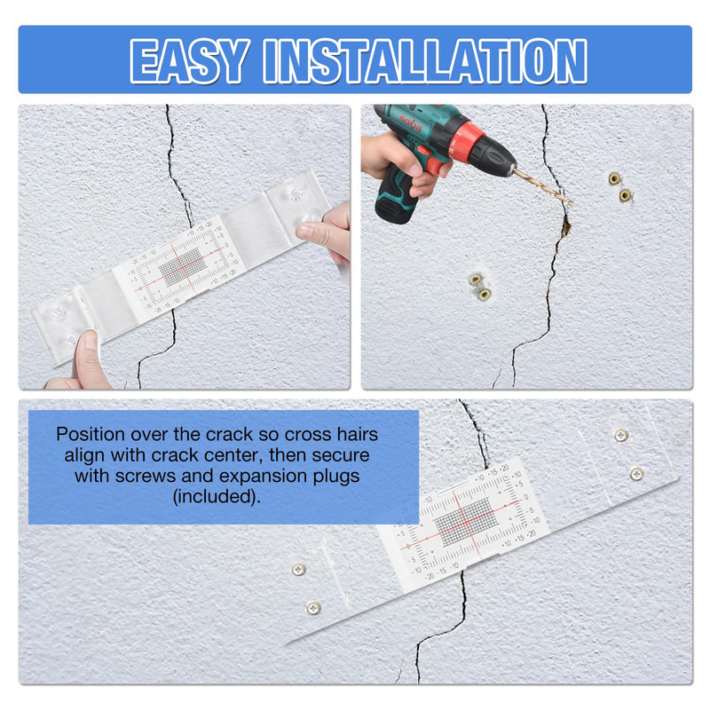 Concrete Crack Monitor, Crack Monitoring Record Standard Tell-Tale Crack Monitor for the Standard and Corner Tell-Tale (3PC) 3PC