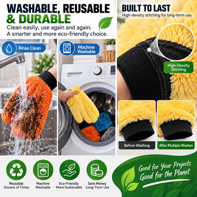 15 Pcs Microfiber Painting Mitts with Thumb for Furniture Staining